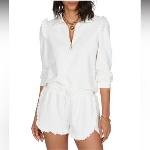 Generation Love White Cici Ruffled Shorts Size Large